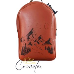 Rucsac din piele naturala lucrat manual